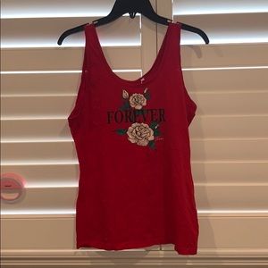 GUESS - red “forever” tank top [XL]